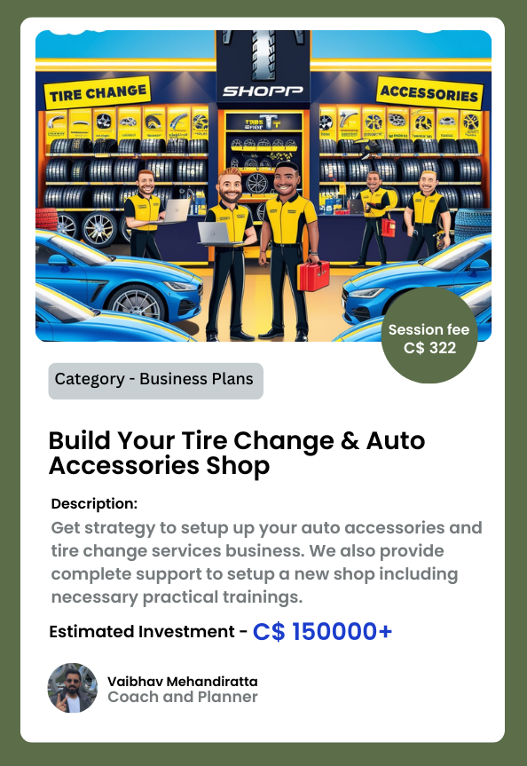 Start your tire change and auto accessories shop in Alberta or British Columbia.